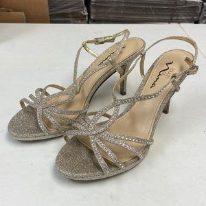Touch of Nina Womens Gold Glittery Heels (4961)
